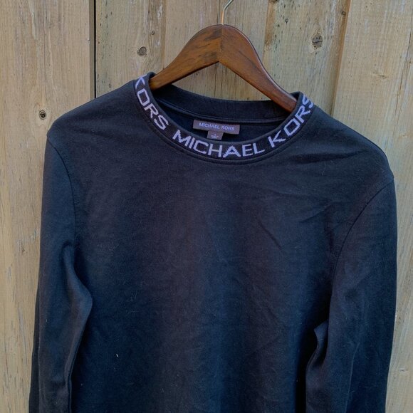 Michael Kors Logo Neck Crewneck Sweater Black Large - Picture 7 of 8